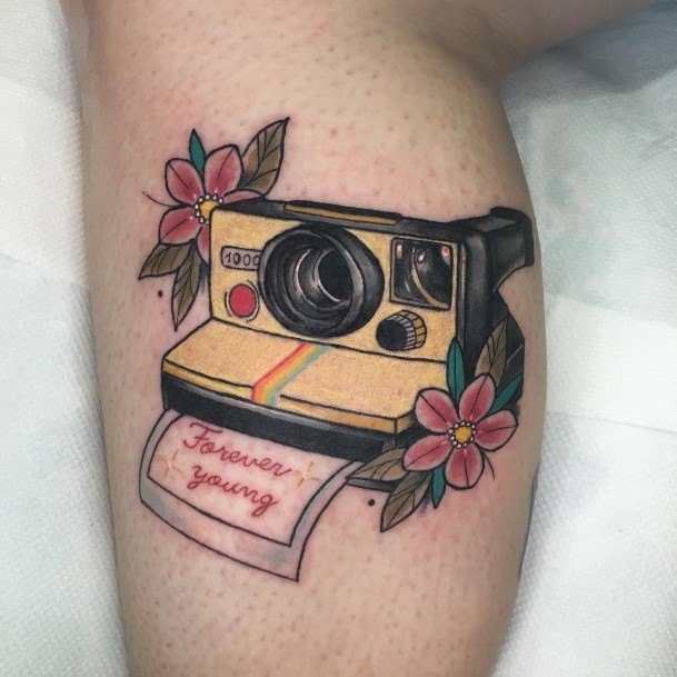 Girl With Graceful Polaroid Tattoos