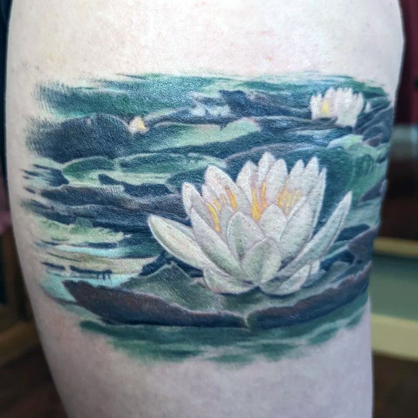 Girl With Graceful Pond Tattoos