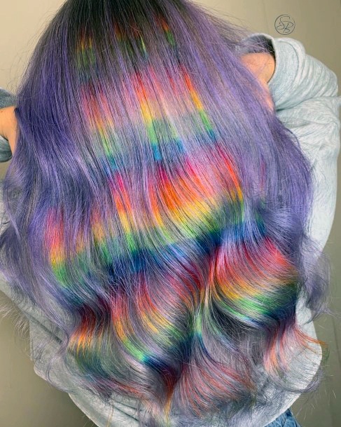 Girl With Graceful Rainbow Hairstyles