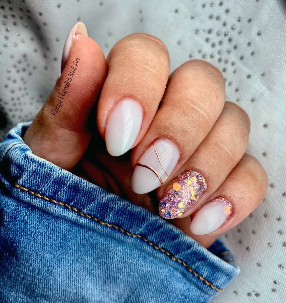 Girl With Graceful Rose Gold Nails