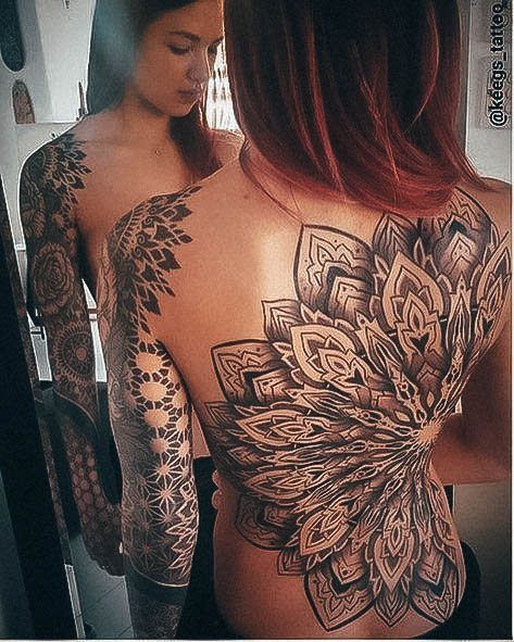 Girl With Graceful Sacred Geometry Tattoos