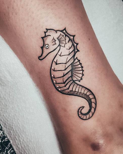 Girl With Graceful Seahorse Tattoos