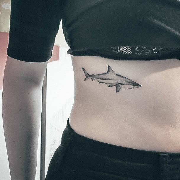 Girl With Graceful Shark Tattoos