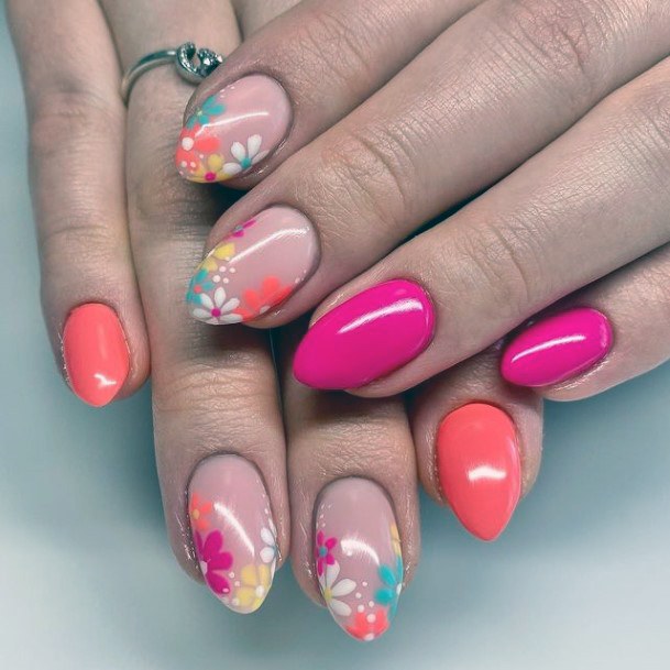 Girl With Graceful Short Summer Nails