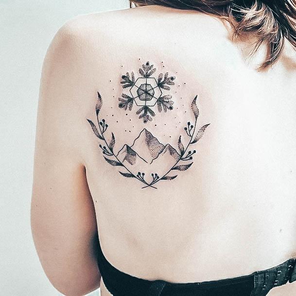 Girl With Graceful Snowflake Tattoos