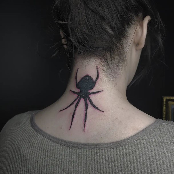 Girl With Graceful Spider Tattoos