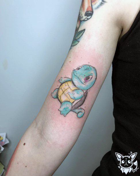 Girl With Graceful Squirtle Tattoos