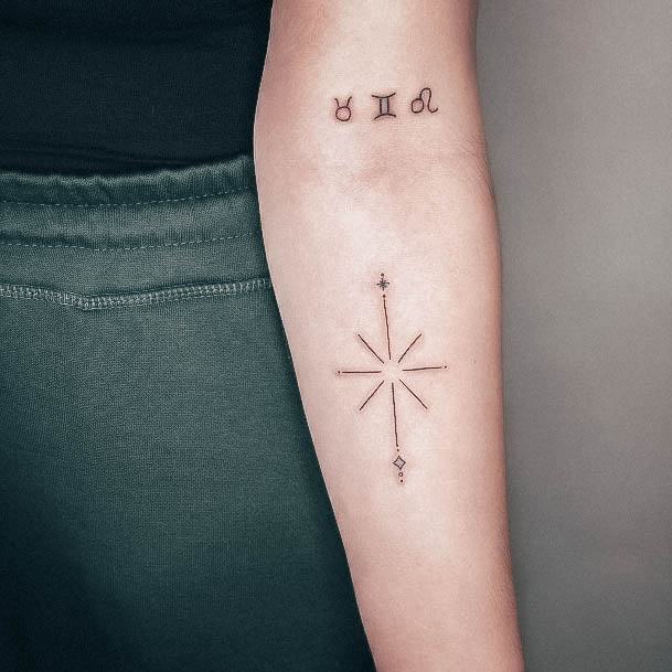 Girl With Graceful Star Tattoos