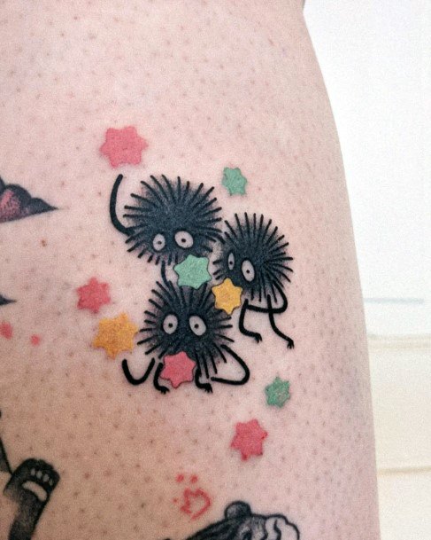 Girl With Graceful Susuwatari Tattoos