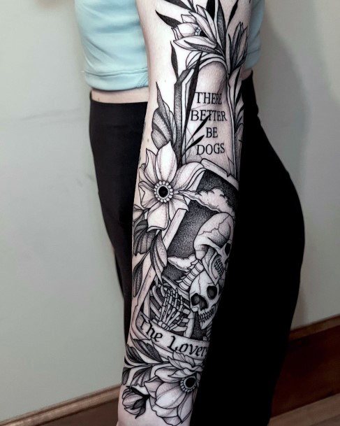 Girl With Graceful Tarot Card Tattoos