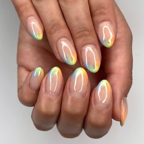 Girl With Graceful Tie Dye Nails