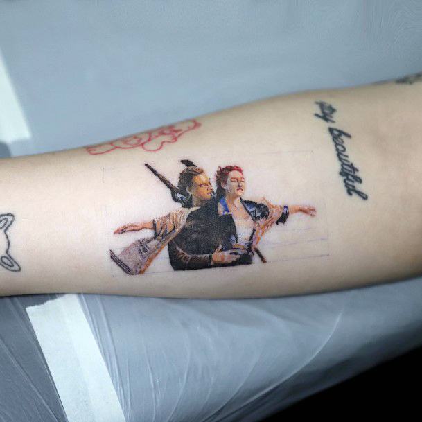 Girl With Graceful Titanic Tattoos