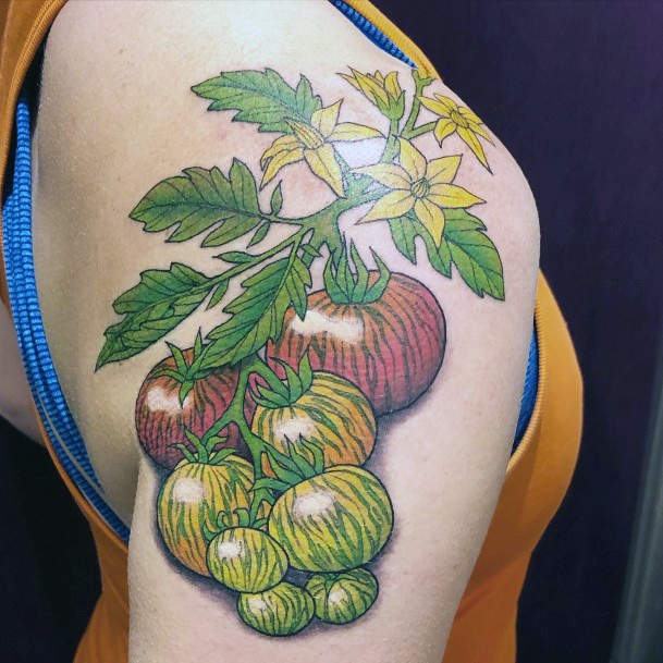 Girl With Graceful Tomato Tattoos