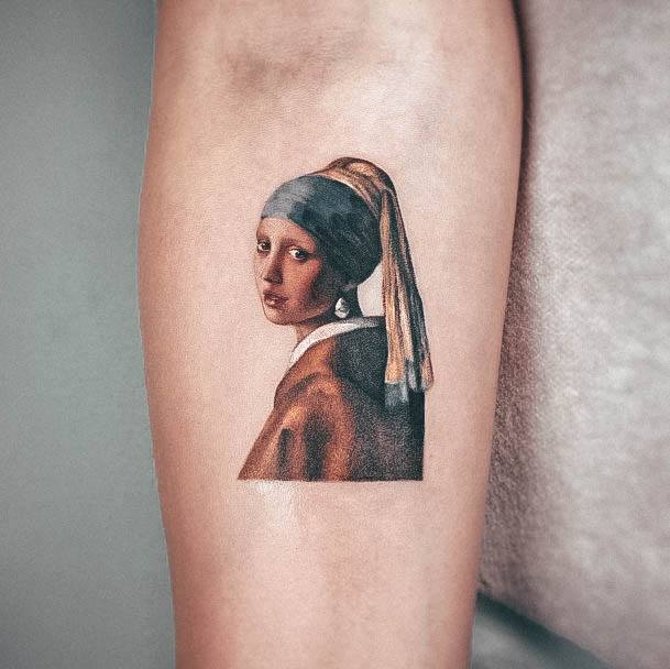 Girl With Graceful Van Gogh Tattoos