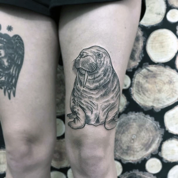 Girl With Graceful Walrus Tattoos