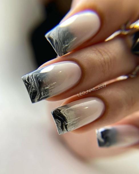 Girl With Graceful White Ombre Nails