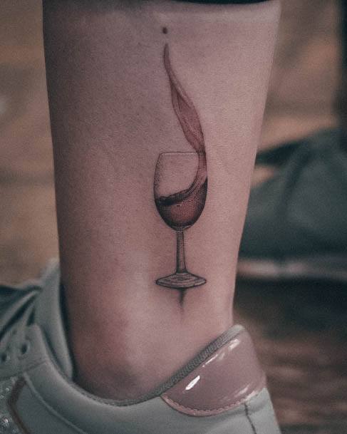 Girl With Graceful Wine Glass Tattoos