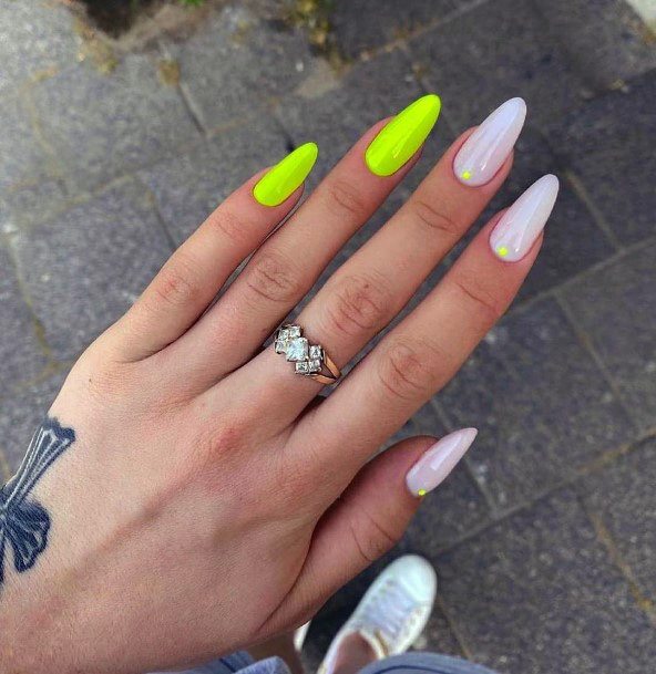 Girl With Graceful Yellow Dress Nails