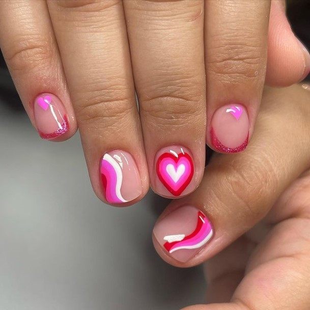 Girl With Heart Heart Nails