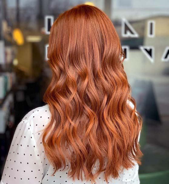 Girl With Long Red Hair Curly For Spring