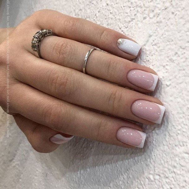 Girl With Nail Designs Nail Simple French Tip