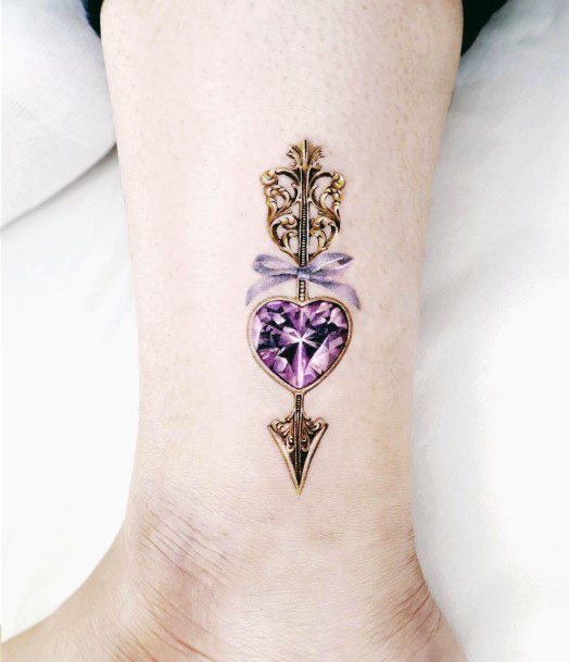 Girl With Stupendous Amethyst Tattoos