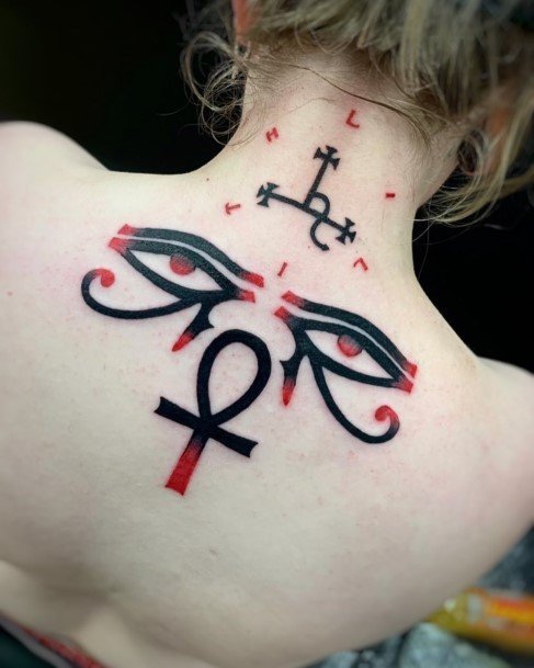 Girl With Stupendous Ankh Tattoos