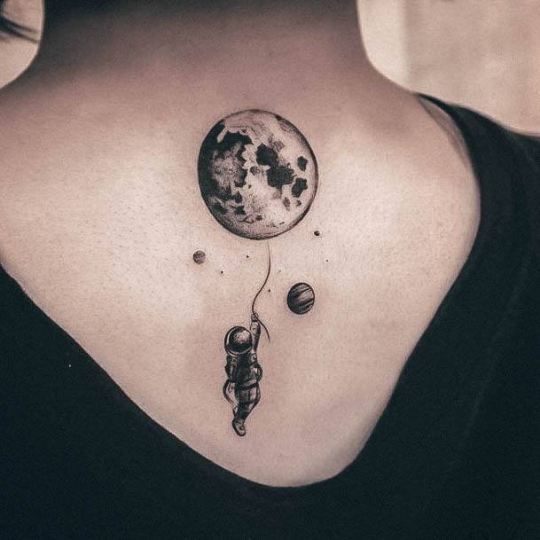 Girl With Stupendous Astronaut Tattoos