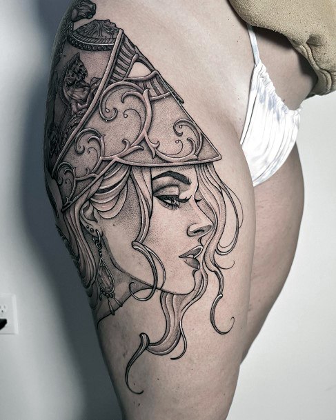 Girl With Stupendous Athena Tattoos