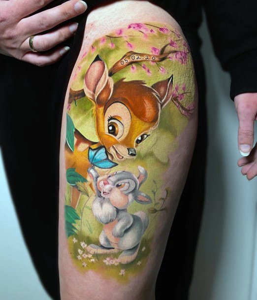 Girl With Stupendous Bambi Tattoos