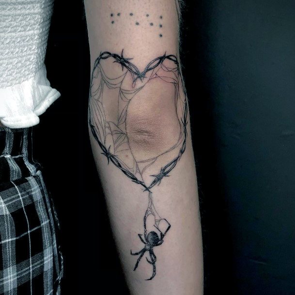 Girl With Stupendous Barbed Wire Tattoos