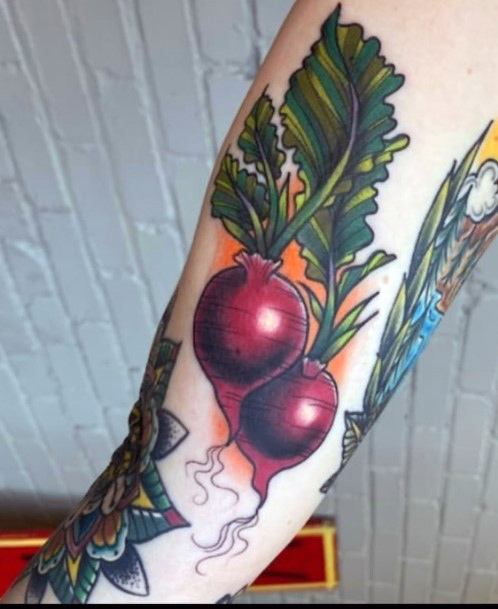 Girl With Stupendous Beet Tattoos