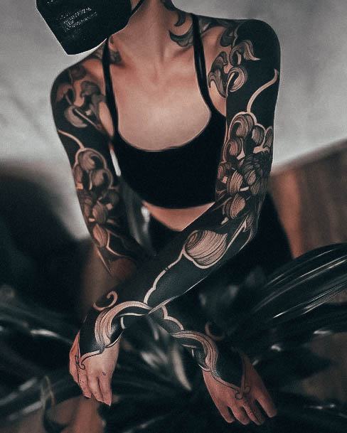 Girl With Stupendous Blackout Tattoos