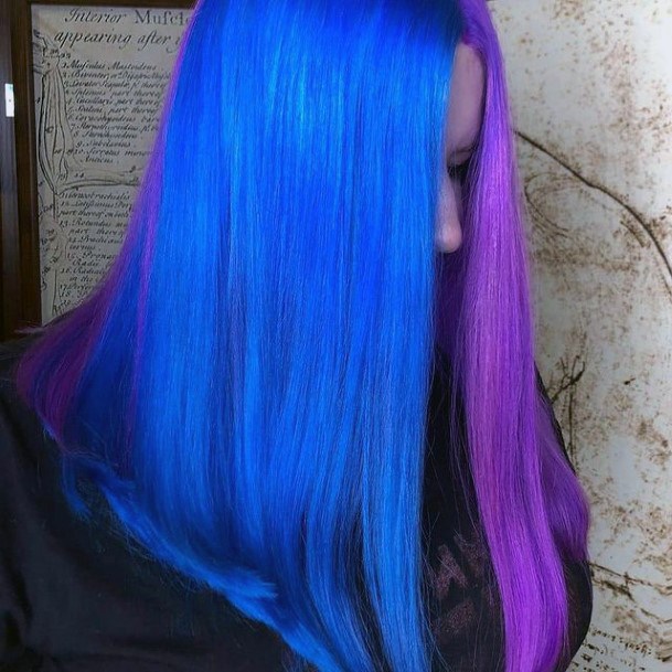 Girl With Stupendous Blue Hairstyles