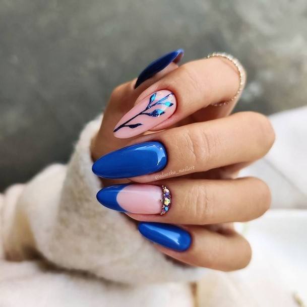 Girl With Stupendous Blue Summer Nails