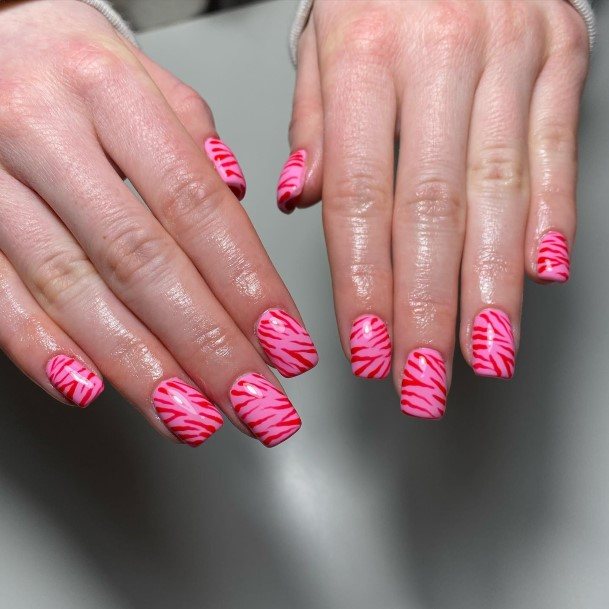 Girl With Stupendous Bright Pink Nails