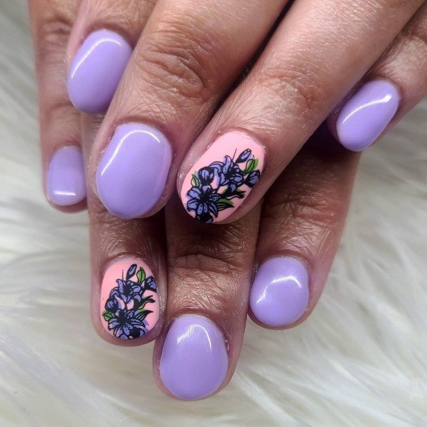 Girl With Stupendous Bright Purple Nails