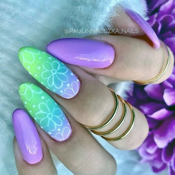 Girl With Stupendous Bright Summer Nails