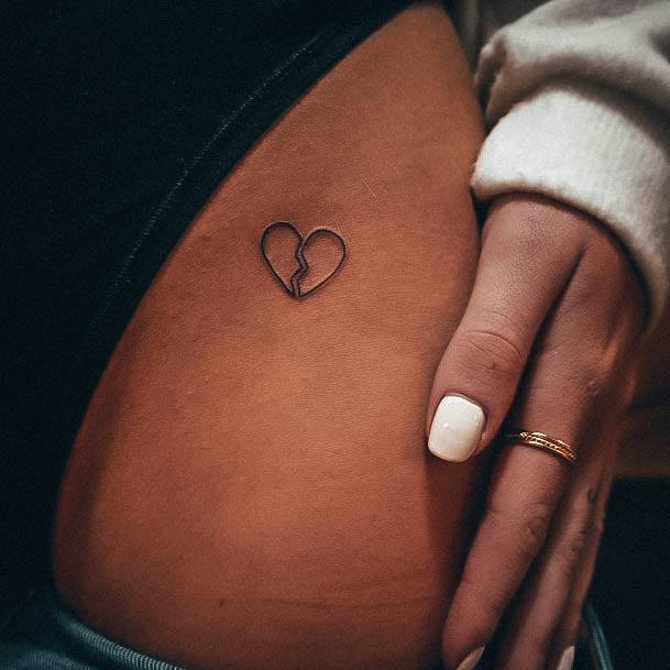 Girl With Stupendous Broken Heart Tattoos