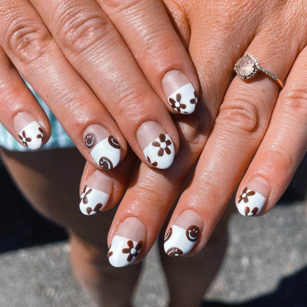 Girl With Stupendous Brown Dress Nails