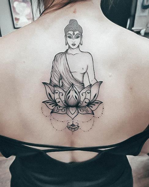 Girl With Stupendous Buddha Tattoos