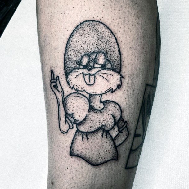 Girl With Stupendous Bugs Bunny Tattoos