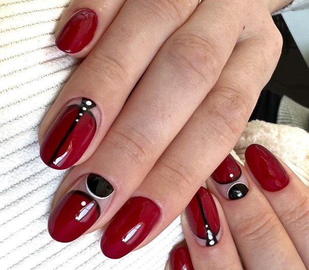 Girl With Stupendous Burgundy And Black Nails