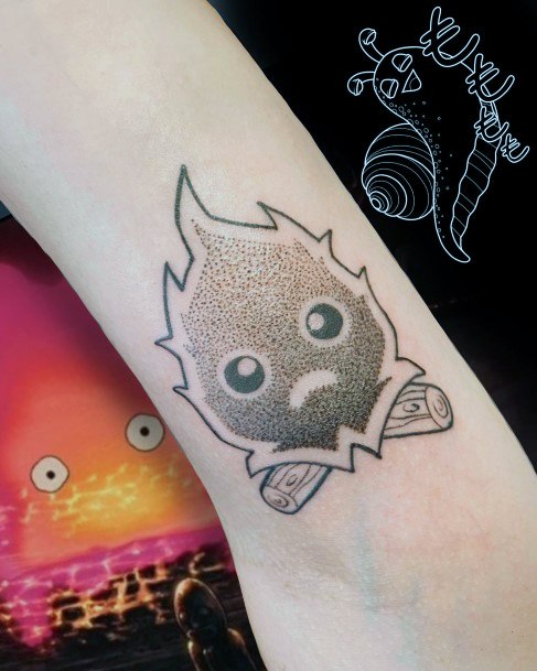 Girl With Stupendous Calcifer Tattoos