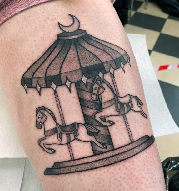 Girl With Stupendous Carousel Tattoos