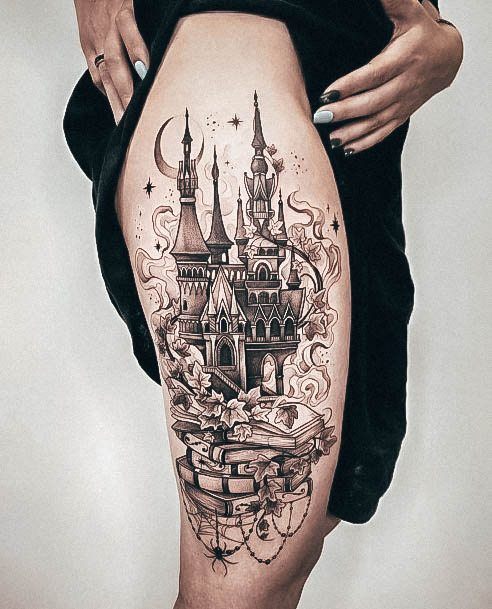 Girl With Stupendous Castle Tattoos