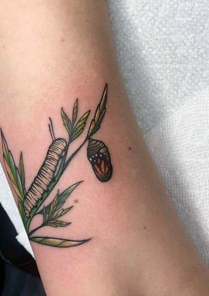 Girl With Stupendous Caterpillar Tattoos