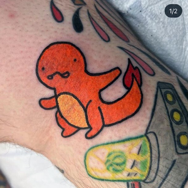 Girl With Stupendous Charmander Tattoos