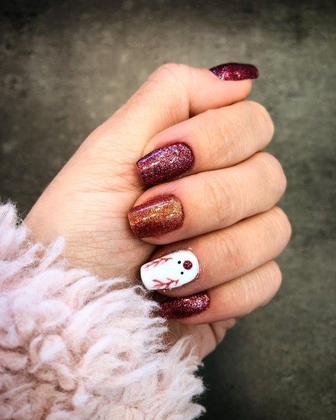 Girl With Stupendous Christmas Gel Nails