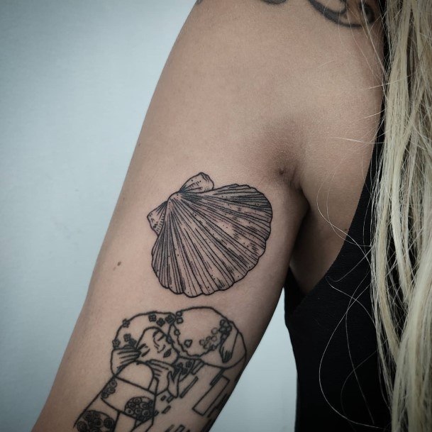 Girl With Stupendous Clam Tattoos